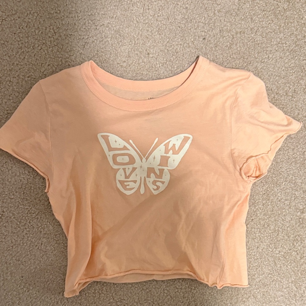 PacSun Peach Butterfly Kids T-Shirt